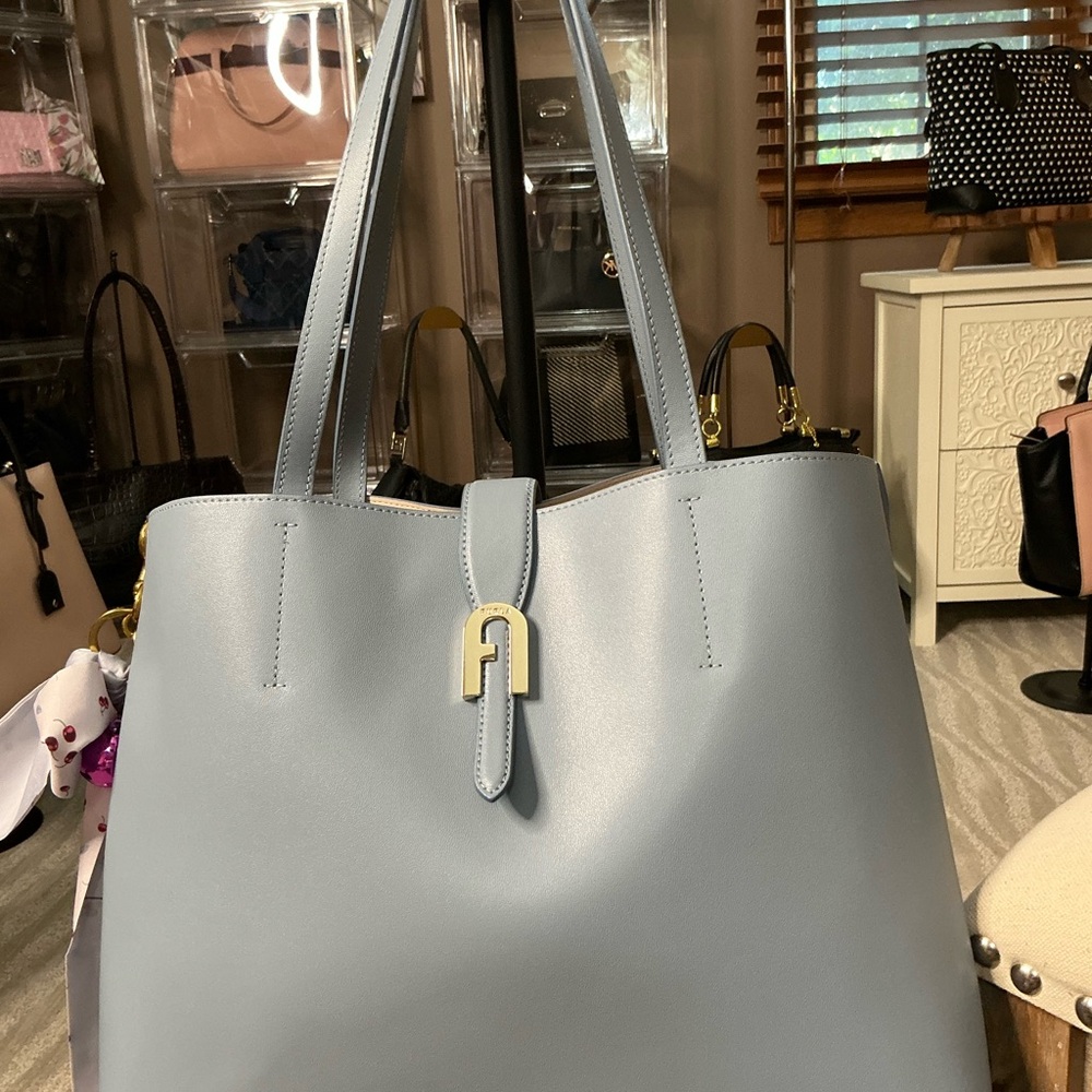 Furla Light Blue Tote Bag